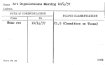 Art Organizations Meeting 10/4/37