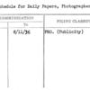 Art Schedule for Daily Papers, Photographers, Newsreels