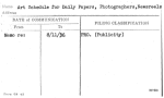 Art Schedule for Daily Papers, Photographers, Newsreels