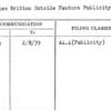 Articles Written Outside Feature Publicity Department