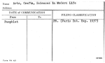 Arts, Crafts, Sciences in Modern Life