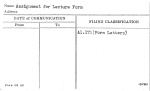 Assignment for Lecture Form