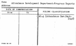 Attendance Development Department-Progress Reports