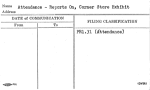 Attendance - Reports on, Corner Store Exhibit
