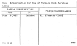Authorization for Use of Terrace Club Services