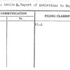 Baker, Leslie S. Report of Activities to May 1936