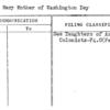 Ball, Mary Mother of Washington Day