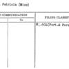 Bell, Patricia (Miss)