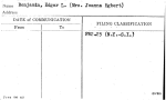 Benjamin, Edgar L. (Mrs. Joanna Egbert)