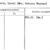 Bernstein, Israel (Mrs. Rebecca Thurman),