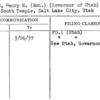 Blood, Henry H. (Hon.) (Governor of Utah)