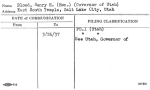 Blood, Henry H. (Hon.) (Governor of Utah)
