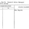 Bloom, Roy M. General Sales Manager