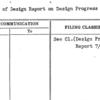 Board of Design Report on Design Progress 7/1/37
