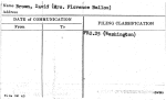Brown, David (Mrs. Florence Ballou)