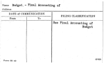 Budget - Final Accounting of
