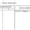 Budget - Sports Department
