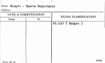 Budget - Sports Department