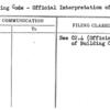 Building Code - Official Interpretation of