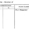 Bulgaria - Minister of
