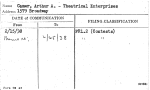 Camer, Arthur A. - Theatrical Enterprises