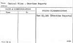 Central Files - Overtime Reports