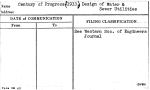 Century of Progress-(1933, ) Design of Water & Sewer Utilities