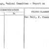 Chicago, Medical Committee - Report on