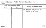 Children's World, Persons Consulted re