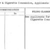 Cigar & Cigarette Concession, Applicants For
