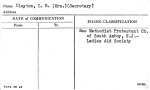 Clayton, L.R. (Mrs.) (Secretary)