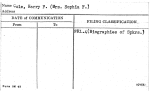 Cole, Harry F. (Mrs. Sophia F.)