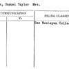 Coleman, Samuel Taylor Mrs.
