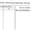 Collateral Advertising Department Bulletin