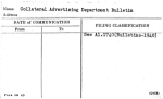 Collateral Advertising Department Bulletin