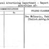 Collateral Advertising Department - Report on Activities of-