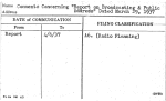 Comments Concerning "Report on Broadcasting & Public Address" Dated March 29, 1937