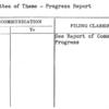 Committee of Theme - Progress Report