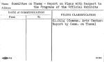 Committee on Theme - Report on Plans with Respect to the Programs of the Offical Exhibits