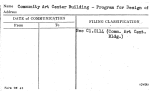 Community Art Center Building - Program for Design of