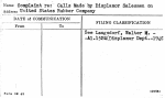 Complaint re: Calls Made by Displamor Salesmen on United States Rubber Company