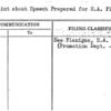 Complaint about Speech Prepared for H.A. Flanigan