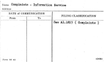 Complaints - Information Service