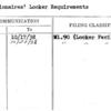 Concessionaires' Locker Requirements