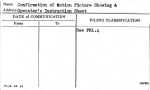 Confirmation of Motion Picture Showing & Operator's Instruction Sheet