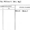 Connolly, William F. (Mrs. May)