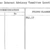 Consumer Interest Advisory Committee Questionaire