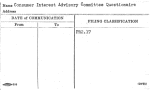 Consumer Interest Advisory Committee Questionaire