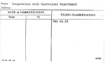 Cooperation with Operations Department