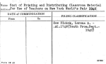 Cost of Printing and Distributing Classroom Material for Use of Teachers on New York World's Fair 1940